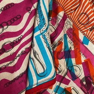 SOLD Hermes 140” cashmere/silk scarf shawl